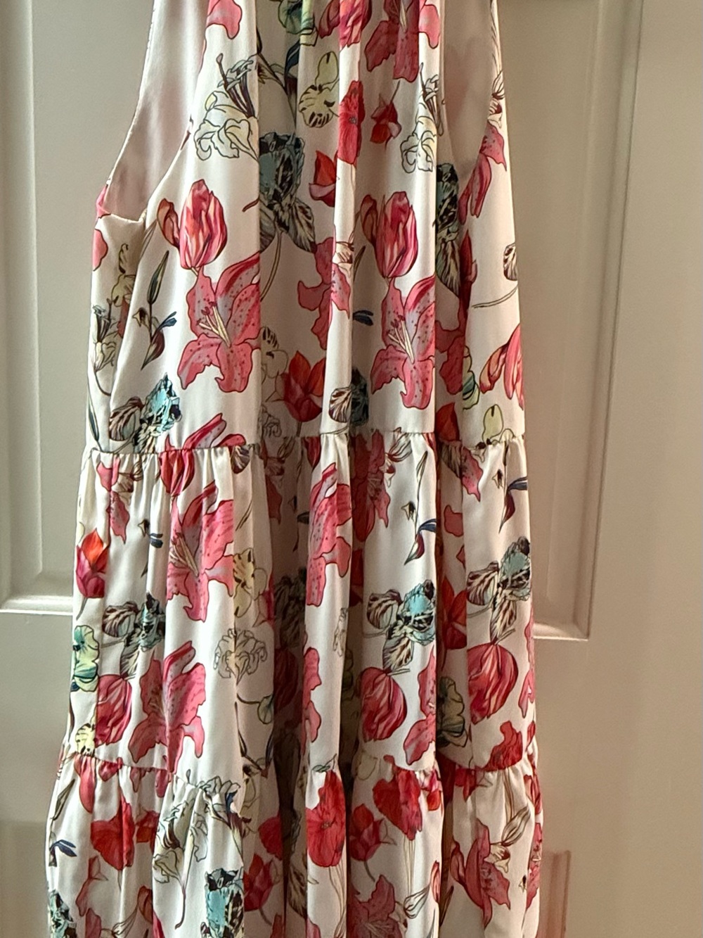 Jade Floral Tiered Sundress in Cream and Pink